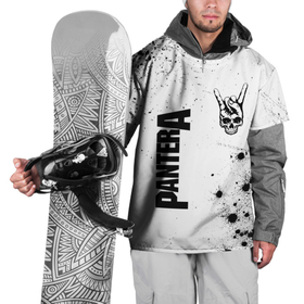 Накидка на куртку 3D с принтом Pantera и рок символ на светлом фоне , 100% полиэстер |  | 