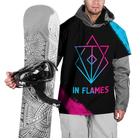 Накидка на куртку 3D с принтом In Flames   neon gradient в Петрозаводске, 100% полиэстер |  | Тематика изображения на принте: 