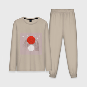 Мужская пижама хлопок (с лонгсливом) с принтом Красное солнце бохо минимализм в Курске,  |  | Тематика изображения на принте: 