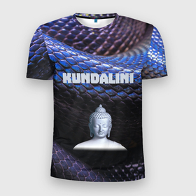 Мужская футболка 3D Slim с принтом Будда, раскрывающий Кундалини в Курске, 100% полиэстер с улучшенными характеристиками | приталенный силуэт, круглая горловина, широкие плечи, сужается к линии бедра | Тематика изображения на принте: 