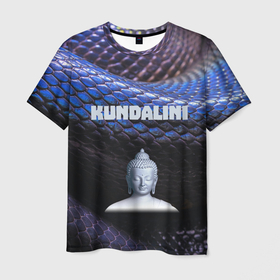 Мужская футболка 3D с принтом Будда, раскрывающий Кундалини в Петрозаводске, 100% полиэфир | прямой крой, круглый вырез горловины, длина до линии бедер | 