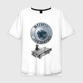 Мужская футболка хлопок Oversize с принтом Buick Wildcat   cabriolet   retro в Белгороде, 100% хлопок | свободный крой, круглый ворот, “спинка” длиннее передней части | 