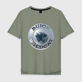 Мужская футболка хлопок Oversize с принтом Buick Wildcat   logotype в Тюмени, 100% хлопок | свободный крой, круглый ворот, “спинка” длиннее передней части | Тематика изображения на принте: 