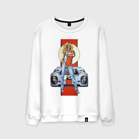 Мужской свитшот хлопок с принтом Porsche   Motorsport   Girl в Тюмени, 100% хлопок |  | Тематика изображения на принте: 