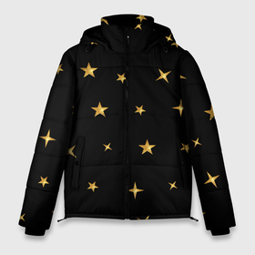 Мужская зимняя куртка 3D с принтом Золотые россыпи звезд на черном поле в Тюмени, верх — 100% полиэстер; подкладка — 100% полиэстер; утеплитель — 100% полиэстер | длина ниже бедра, свободный силуэт Оверсайз. Есть воротник-стойка, отстегивающийся капюшон и ветрозащитная планка. 

Боковые карманы с листочкой на кнопках и внутренний карман на молнии. | 