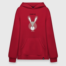 Худи SuperOversize хлопок с принтом Rabbit bear , 70% хлопок, 30% полиэстер, мягкий начес внутри | карман-кенгуру, эластичная резинка на манжетах и по нижней кромке, двухслойный капюшон
 | 