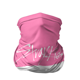 Бандана-труба 3D с принтом Stray Kids pink and white в Белгороде, 100% полиэстер, ткань с особыми свойствами — Activecool | плотность 150‒180 г/м2; хорошо тянется, но сохраняет форму | Тематика изображения на принте: 