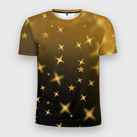 Мужская футболка 3D Slim с принтом Праздничная звездная пыль в Санкт-Петербурге, 100% полиэстер с улучшенными характеристиками | приталенный силуэт, круглая горловина, широкие плечи, сужается к линии бедра | Тематика изображения на принте: 