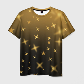 Мужская футболка 3D с принтом Праздничная звездная пыль в Санкт-Петербурге, 100% полиэфир | прямой крой, круглый вырез горловины, длина до линии бедер | Тематика изображения на принте: 