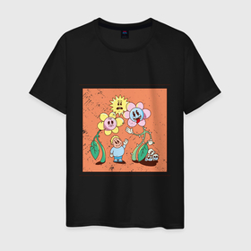 Мужская футболка хлопок с принтом Зловещие цветы в Кировске, 100% хлопок | прямой крой, круглый вырез горловины, длина до линии бедер, слегка спущенное плечо. | 