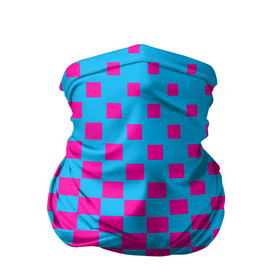 Бандана-труба 3D с принтом Фиолетовые и синие квадратики в Белгороде, 100% полиэстер, ткань с особыми свойствами — Activecool | плотность 150‒180 г/м2; хорошо тянется, но сохраняет форму | 