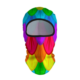Балаклава 3D с принтом Разноцветные перья в Новосибирске, 100% полиэстер, ткань с особыми свойствами — Activecool | плотность 150–180 г/м2; хорошо тянется, но при этом сохраняет форму. Закрывает шею, вокруг отверстия для глаз кайма. Единый размер | 