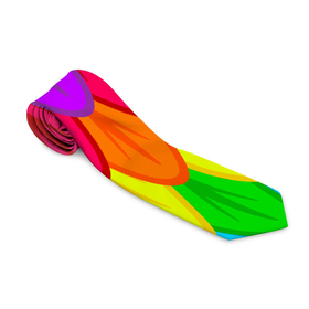 Галстук 3D с принтом Разноцветные перья в Белгороде, 100% полиэстер | Длина 148 см; Плотность 150-180 г/м2 | 