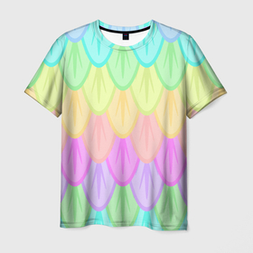 Мужская футболка 3D с принтом Цветные перья в Белгороде, 100% полиэфир | прямой крой, круглый вырез горловины, длина до линии бедер | 