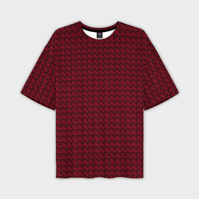 Мужская футболка OVERSIZE 3D с принтом Текстура Серьёзный красный в Новосибирске,  |  | 