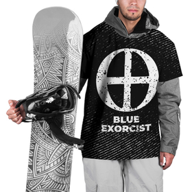 Накидка на куртку 3D с принтом Blue Exorcist с потертостями на темном фоне в Белгороде, 100% полиэстер |  | 