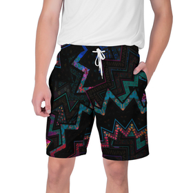 Мужские шорты 3D с принтом Этнический Узор в Белгороде,  полиэстер 100% | прямой крой, два кармана без застежек по бокам. Мягкая трикотажная резинка на поясе, внутри которой широкие завязки. Длина чуть выше колен | 