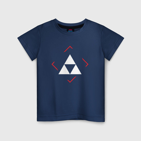 Детская футболка хлопок с принтом Символ Zelda в красном ромбе в городе Новоалтайск, 100% хлопок | круглый вырез горловины, полуприлегающий силуэт, длина до линии бедер | 