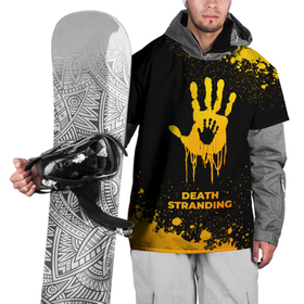 Накидка на куртку 3D с принтом Death Stranding   gold gradient в Тюмени, 100% полиэстер |  | 