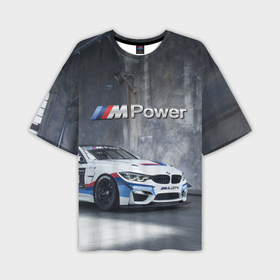 Мужская футболка OVERSIZE 3D с принтом BMW M4 GT4   racing team   motorsport в Курске,  |  | Тематика изображения на принте: 