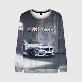 Мужской свитшот 3D с принтом BMW M4 GT4   racing team   motorsport , 100% полиэстер с мягким внутренним слоем | круглый вырез горловины, мягкая резинка на манжетах и поясе, свободная посадка по фигуре | Тематика изображения на принте: 