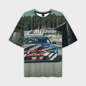 Мужская футболка OVERSIZE 3D с принтом BMW M Power   Motorsport   Racing team в Кировске,  |  | 