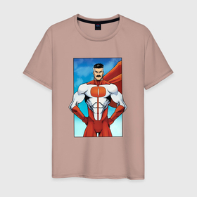 Мужская футболка хлопок с принтом Omni man в Кировске, 100% хлопок | прямой крой, круглый вырез горловины, длина до линии бедер, слегка спущенное плечо. | 