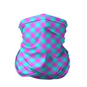 Бандана-труба 3D с принтом Фиолетовые и голубые квадратики в Белгороде, 100% полиэстер, ткань с особыми свойствами — Activecool | плотность 150‒180 г/м2; хорошо тянется, но сохраняет форму | 