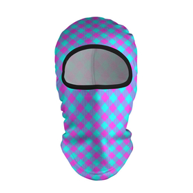 Балаклава 3D с принтом Фиолетовые и голубые квадратики в Петрозаводске, 100% полиэстер, ткань с особыми свойствами — Activecool | плотность 150–180 г/м2; хорошо тянется, но при этом сохраняет форму. Закрывает шею, вокруг отверстия для глаз кайма. Единый размер | 