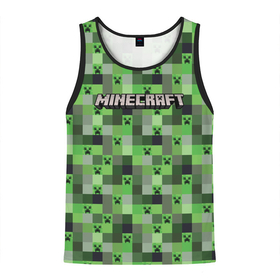 Мужская майка 3D с принтом Minecraft   пиксельные лица в городе Новоалтайск, 100% полиэстер | круглая горловина, приталенный силуэт, длина до линии бедра. Пройма и горловина окантованы тонкой бейкой | 