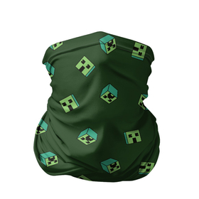 Бандана-труба 3D с принтом Minecraft   зеленые лица в Белгороде, 100% полиэстер, ткань с особыми свойствами — Activecool | плотность 150‒180 г/м2; хорошо тянется, но сохраняет форму | 