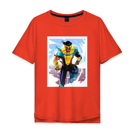 Мужская футболка хлопок Oversize с принтом Злой неуязвимый в Кировске, 100% хлопок | свободный крой, круглый ворот, “спинка” длиннее передней части | 