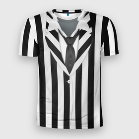 Мужская футболка 3D Slim с принтом Битлджус пиджак в Петрозаводске, 100% полиэстер с улучшенными характеристиками | приталенный силуэт, круглая горловина, широкие плечи, сужается к линии бедра | Тематика изображения на принте: 