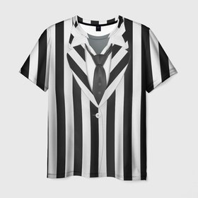 Мужская футболка 3D с принтом Битлджус пиджак в Белгороде, 100% полиэфир | прямой крой, круглый вырез горловины, длина до линии бедер | Тематика изображения на принте: 