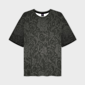 Мужская футболка OVERSIZE 3D с принтом The dark flowers ,  |  | Тематика изображения на принте: 