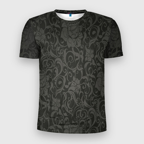 Мужская футболка 3D Slim с принтом The dark flowers , 100% полиэстер с улучшенными характеристиками | приталенный силуэт, круглая горловина, широкие плечи, сужается к линии бедра | Тематика изображения на принте: 