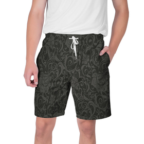 Мужские шорты 3D с принтом The dark flowers ,  полиэстер 100% | прямой крой, два кармана без застежек по бокам. Мягкая трикотажная резинка на поясе, внутри которой широкие завязки. Длина чуть выше колен | 