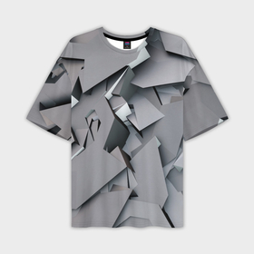 Мужская футболка oversize 3D с принтом Металлическая хаотичная броня в Кировске,  |  | 