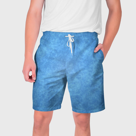 Мужские шорты 3D с принтом Текстура: аквамарин в Новосибирске,  полиэстер 100% | прямой крой, два кармана без застежек по бокам. Мягкая трикотажная резинка на поясе, внутри которой широкие завязки. Длина чуть выше колен | 