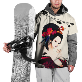 Накидка на куртку 3D с принтом Японская девушка в Новосибирске, 100% полиэстер |  | 