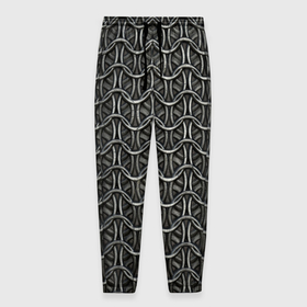 Мужские брюки 3D с принтом Кольчуга в Белгороде, 100% полиэстер | манжеты по низу, эластичный пояс регулируется шнурком, по бокам два кармана без застежек, внутренняя часть кармана из мелкой сетки | 