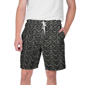 Мужские шорты 3D с принтом Кольчуга в Кировске,  полиэстер 100% | прямой крой, два кармана без застежек по бокам. Мягкая трикотажная резинка на поясе, внутри которой широкие завязки. Длина чуть выше колен | 