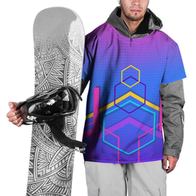 Накидка на куртку 3D с принтом Многоцветный градиент с геометрическими фигурами , 100% полиэстер |  | 