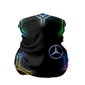 Бандана-труба 3D с принтом Mercedes   neon pattern в Белгороде, 100% полиэстер, ткань с особыми свойствами — Activecool | плотность 150‒180 г/м2; хорошо тянется, но сохраняет форму | 