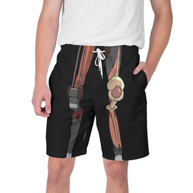 Мужские шорты 3D с принтом Огурчик Рик костюм низ в Курске,  полиэстер 100% | прямой крой, два кармана без застежек по бокам. Мягкая трикотажная резинка на поясе, внутри которой широкие завязки. Длина чуть выше колен | 