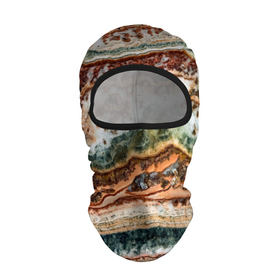 Балаклава 3D с принтом Натуральный природный камень агат в Тюмени, 100% полиэстер, ткань с особыми свойствами — Activecool | плотность 150–180 г/м2; хорошо тянется, но при этом сохраняет форму. Закрывает шею, вокруг отверстия для глаз кайма. Единый размер | 