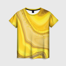 Женская футболка 3D с принтом Сладкий янтарный мед в Белгороде, 100% полиэфир ( синтетическое хлопкоподобное полотно) | прямой крой, круглый вырез горловины, длина до линии бедер | 