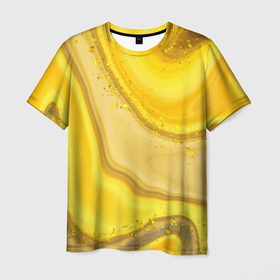 Мужская футболка 3D с принтом Сладкий янтарный мед в Белгороде, 100% полиэфир | прямой крой, круглый вырез горловины, длина до линии бедер | 