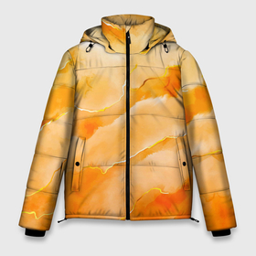 Мужская зимняя куртка 3D с принтом Оранжевое настроение в Екатеринбурге, верх — 100% полиэстер; подкладка — 100% полиэстер; утеплитель — 100% полиэстер | длина ниже бедра, свободный силуэт Оверсайз. Есть воротник-стойка, отстегивающийся капюшон и ветрозащитная планка. 

Боковые карманы с листочкой на кнопках и внутренний карман на молнии. | 