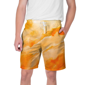 Мужские шорты 3D с принтом Оранжевое настроение ,  полиэстер 100% | прямой крой, два кармана без застежек по бокам. Мягкая трикотажная резинка на поясе, внутри которой широкие завязки. Длина чуть выше колен | Тематика изображения на принте: 
